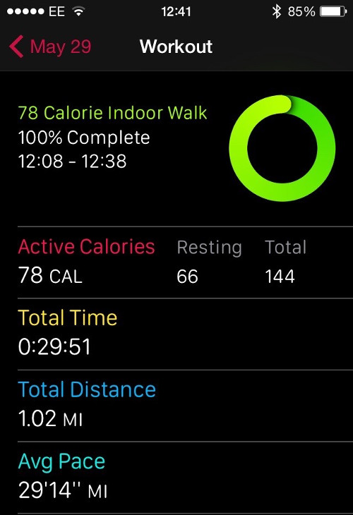 l'application qui compte les calories pour Apple Watch